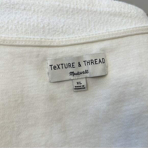 MADEWELL White Textured Tie-Front Top Size XL Classic Capsule Wardrobe Staple - Picture 6 of 8